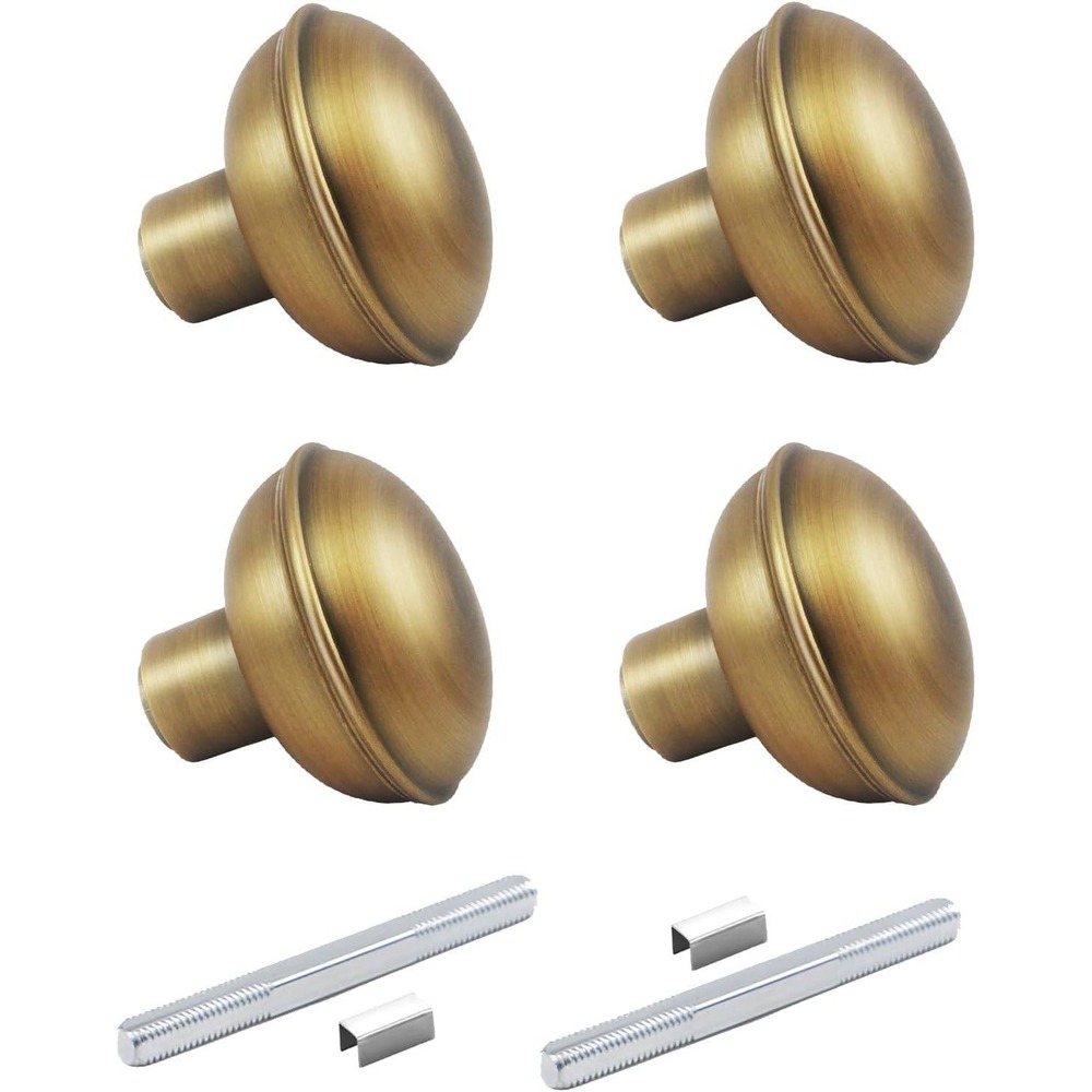 Brass Finish Interior Door Knob Set of 4 Adjustable Spindle Hardware Repalcement